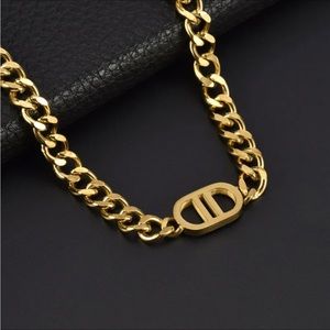 Cuban Link Chain Necklaces 18 Gold Plated Stainless Steel